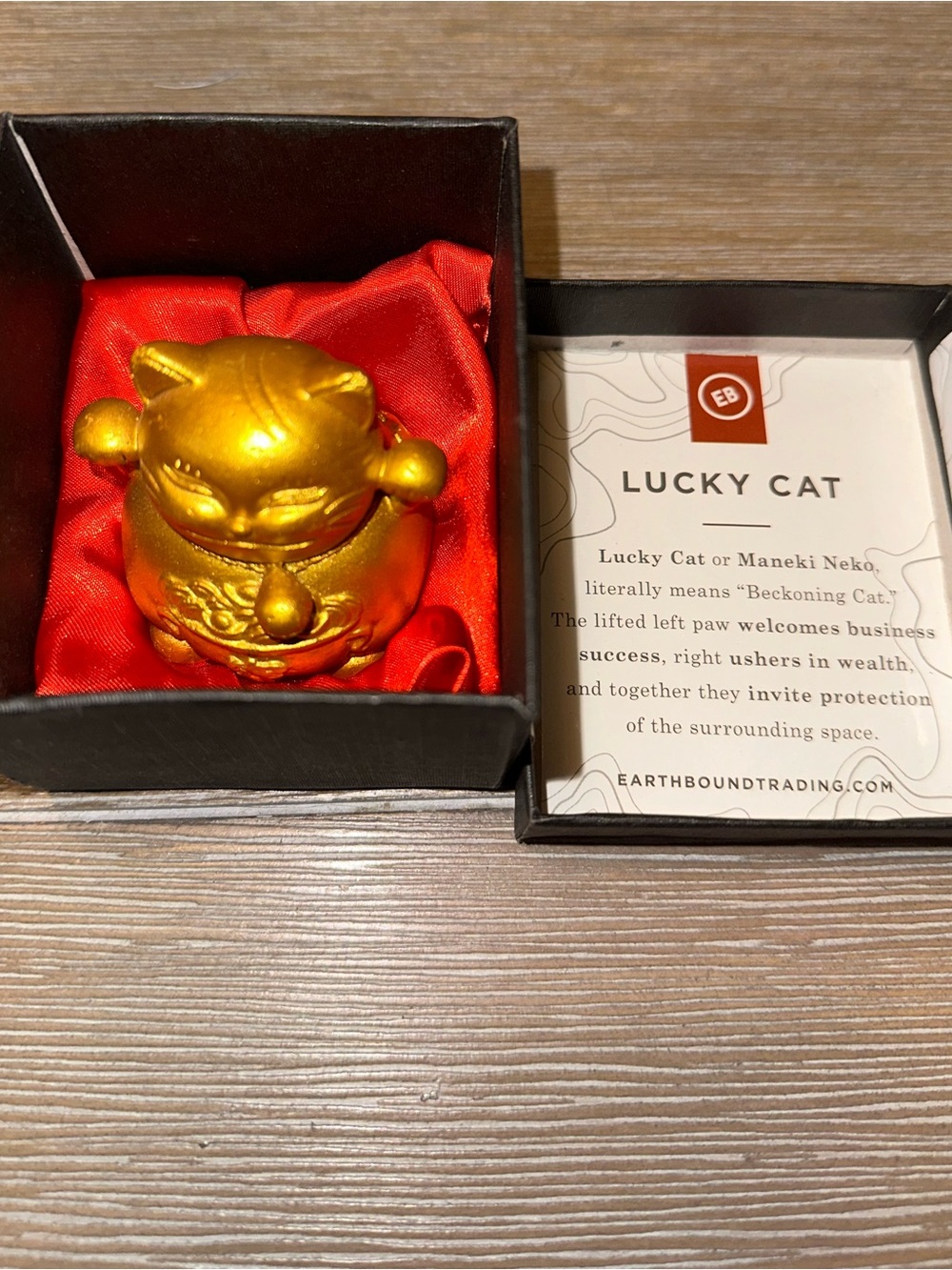 EARTHBOUND Gold & Red Maneki Neko Lucky Cat Figurine